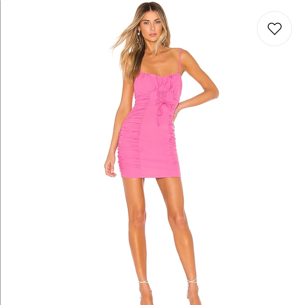 REVOLVE Super down, pink ruched cami dress